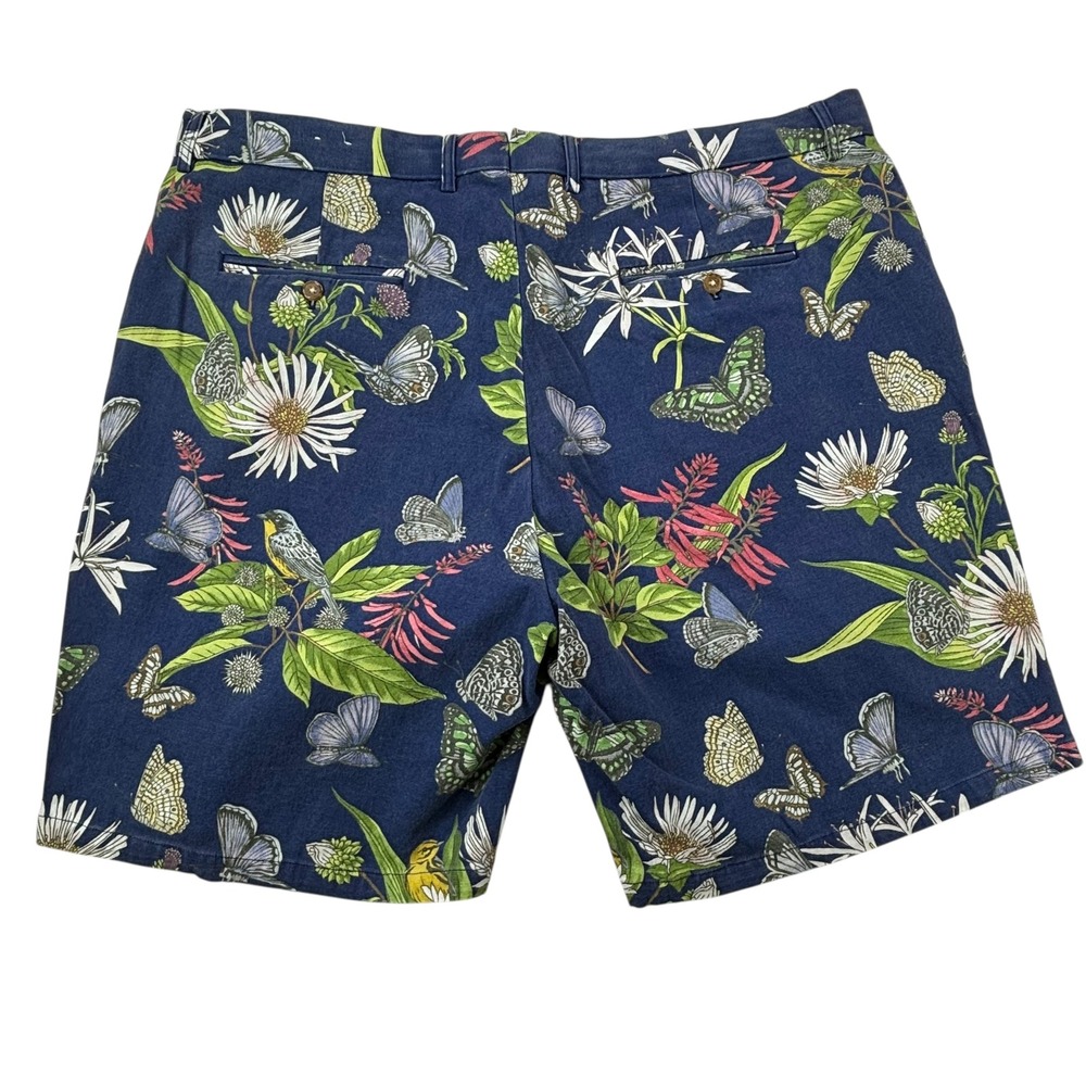J. McLaughlin Menswear Floral Botanical Print Shorts Size 42‎ Birds Butterflies - Picture 11 of 16